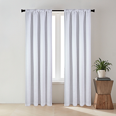 Everhome&trade; Frankie Solid 108-Inch Rod Pocket Blackout Curtain Panel in White (Single). View a larger version of this product image.