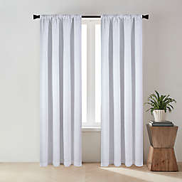 Everhome™ Frankie Solid 108-Inch Rod Pocket Blackout Curtain Panel in White (Single)