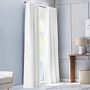 Everhome&trade; Frankie Solid 63-Inch Rod Pocket 100% Blackout Curtain Panel in White(Single). View a larger version of this product image.