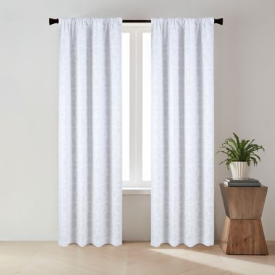 Everhome&trade; Frankie Geo 108-Inch Rod Pocket 100% Blackout Curtain Panel in White (Single)