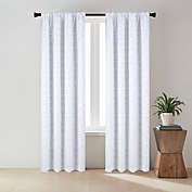 Everhome&trade; Frankie Geo 63-Inch Rod Pocket 100% Blackout Curtain Panel in White (Single)
