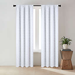 Everhome™ Frankie Geo 84-Inch Rod Pocket 100% Blackout Curtain Panel in White (Single)