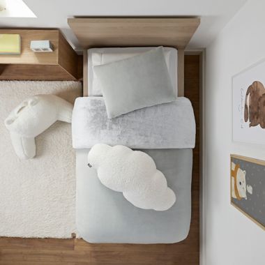 UGG&reg; Coco Dawson 3-Piece Full/Queen Comforter Set in Glacier Grey. View a larger version of this product image.