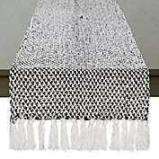 Woven 72-Inch Table Runner with Fringe in Black