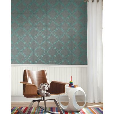 York Wallcoverings 4-Piece Botanical Trellis Acoustical Peel and Stick Tiles in Light Grey