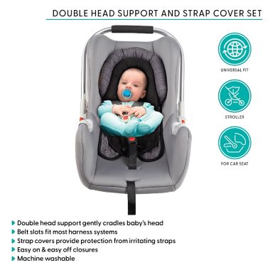 Belle&reg; ON THE GO Double Head Support &amp; Strap Cover Set in Black/Grey. View a larger version of this product image.