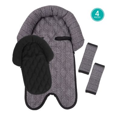 Belle&reg; ON THE GO Double Head Support &amp; Strap Cover Set in Black/Grey. View a larger version of this product image.