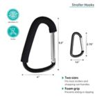 Alternate image 1 for Belle&reg; ON THE GO 2-Pack Stroller Hooks in Black