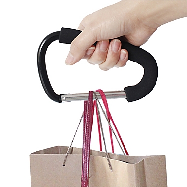Belle&reg; ON THE GO 2-Pack Stroller Hooks in Black. View a larger version of this product image.