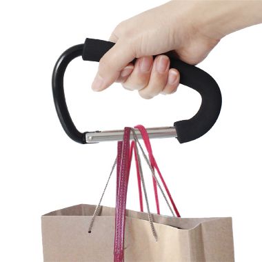 Belle&reg; ON THE GO 2-Pack Stroller Hooks in Black. View a larger version of this product image.