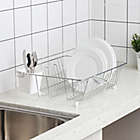 Alternate image 1 for Simply Essential&trade; Large Dish Rack with Utensil Caddy in Chrome