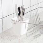 Alternate image 4 for Simply Essential&trade; Large Dish Rack with Utensil Caddy in Chrome