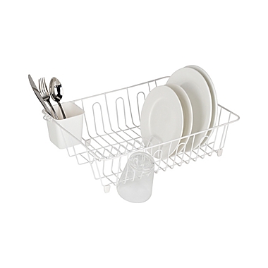 Simply Essential&trade; Large Drainer Dish Rack in White. View a larger version of this product image.