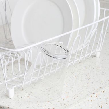 Simply Essential&trade; Large Drainer Dish Rack in White. View a larger version of this product image.