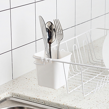 Simply Essential&trade; Large Drainer Dish Rack in White. View a larger version of this product image.