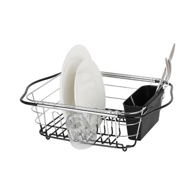 Neat-O Deluxe Chrome-plated Steel Small Dish Drainer Drying Rack Black 