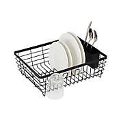 Squared Away&trade; Large Flat Wire Dish Rack in Black