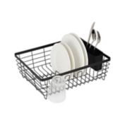 Squared Away&trade; Large Flat Wire Dish Rack in Black