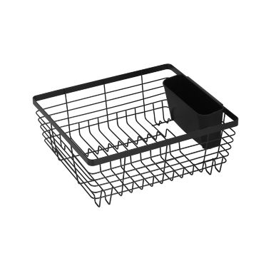 Squared Away&trade; Small Flat Wire Dish Rack in Black. View a larger version of this product image.