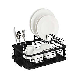 Squared Away® 2-Tier Flat Wire Dish Rack Set in Black