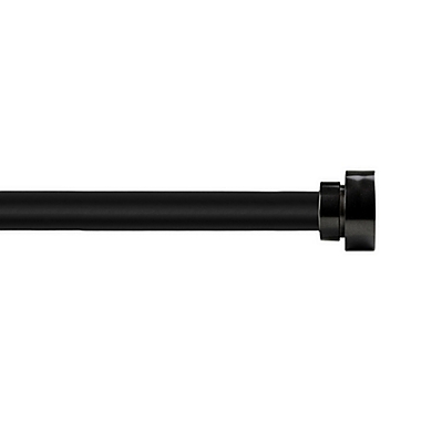 Rod Desyne Bonnet 66 to 120-Inch Adjustable Single Curtain Rod Set in Black. View a larger version of this product image.