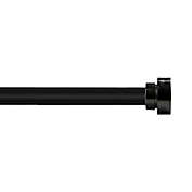 Rod Desyne Bonnet 48 to 84-Inch Adjustable Single Curtain Rod Set in Black