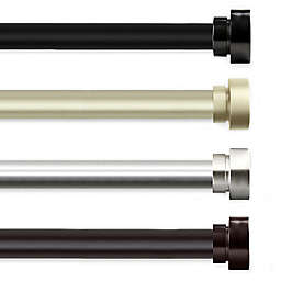 Rod Desyne Bonnet 66 to 120-Inch Adjustable Single Curtain Rod Set in Satin Nickel