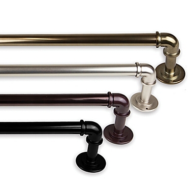Rod Desyne Pipe 28 to 48-Inch Blackout Adjustable Curtain Rod in Antique Brass. View a larger version of this product image.