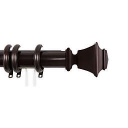 Rod Desyne Bach 30 to 48-Inch Adjustable Single Traverse Curtain Rod Set with Rings in Cocoa