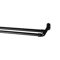 Rod Desyne Blackout 28 to 48-Inch Adjustable Double Drapery Rod Set in Black