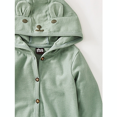 Tea Collection Size 3-6M Forest Friend Hood Romper in Green. View a larger version of this product image.