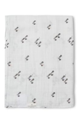Loulou Lollipop® Ride Along Muslin Swaddle Blanket in White Bed Bath