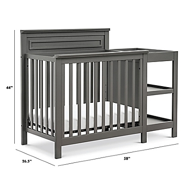 DaVinci Autumn 4-in-1 Convertible Mini Crib &amp; Changer Combo in Slate. View a larger version of this product image.