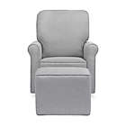 Alternate image 2 for Maya Swivel Glider and Ottoman in Misty Grey