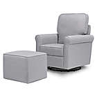 Alternate image 1 for Maya Swivel Glider and Ottoman in Misty Grey