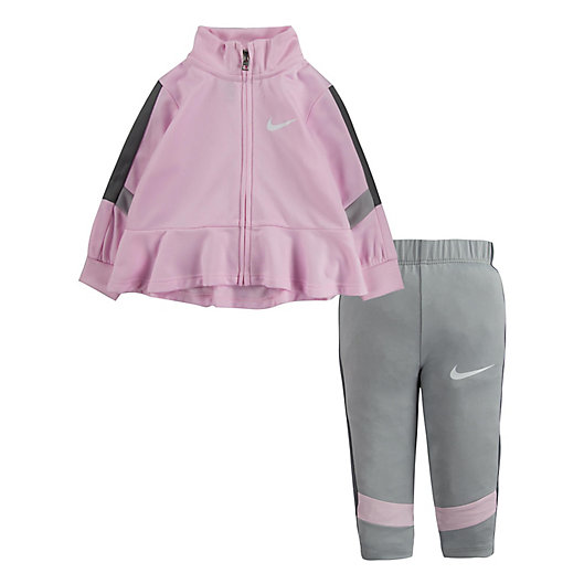 Alternate image 1 for Nike® 2-piece Tricot Trophy Jogger Set in Pink/Grey