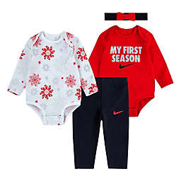 Nike® 4-Piece Bodysuit, Legging, and Headband Set in Red