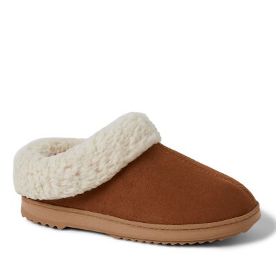 Cozy Mountain™ Women's Microsuede Clog Slippers with Sherpa Cuff | Bed Beyond