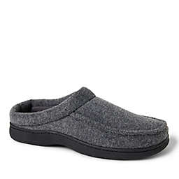 Cozy Mountain™ Men's X-Large Faux Wool Moc Toe Plaid Clog Slippers in Heather Grey