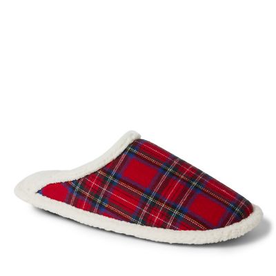 Bee &amp; Willow&trade; Adult Sherpa-Trimmed Slippers in Red Plaid