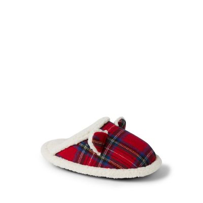 Bee &amp; Willow&trade; Size 4-5 Home Plaid Scuff Kids Slippers in Red