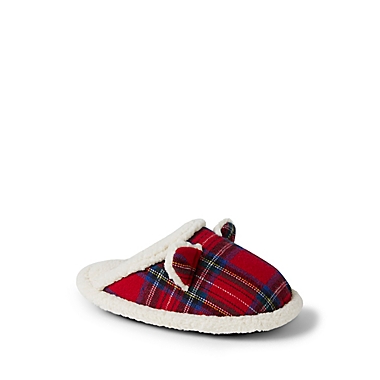 Bee &amp; Willow&trade; Size 4-5 Home Plaid Scuff Kids Slippers in Red. View a larger version of this product image.