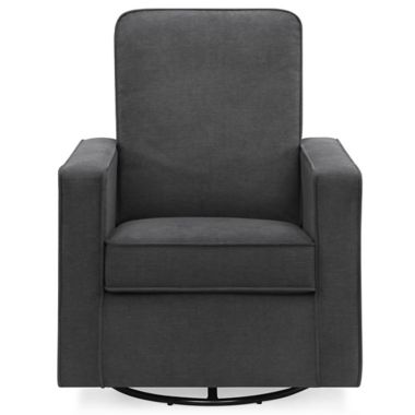 Delta Children Skye Nursery Swivel Glider with LiveSmart Fabric in Dark Grey. View a larger version of this product image.