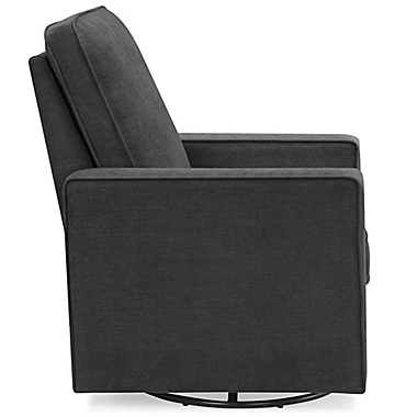 Delta Children Skye Nursery Swivel Glider with LiveSmart Fabric in Dark Grey. View a larger version of this product image.