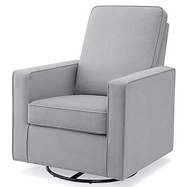 Delta Children Skye Nursery Swivel Glider with LiveSmart Fabric in Light Grey. View a larger version of this product image.