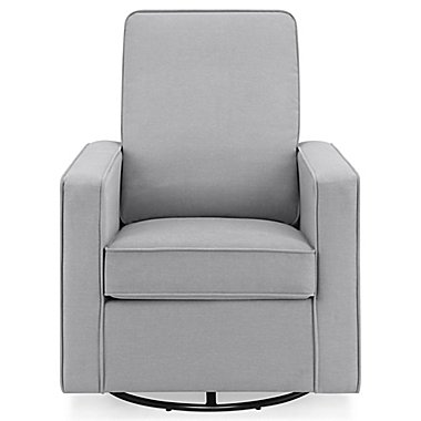 Delta Children Skye Nursery Swivel Glider with LiveSmart Fabric in Light Grey. View a larger version of this product image.