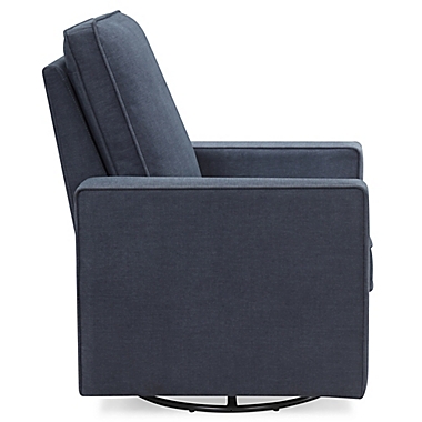 Delta Children Skye Nursery Swivel Glider with LiveSmart Fabric in Navy. View a larger version of this product image.