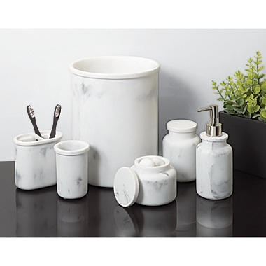 Everhome&trade; Faux Marble Tumbler in White. View a larger version of this product image.