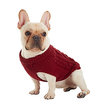 UGG&reg; Classic Cable Knit Small Dog Sweater Hoodie in Autumn. View a larger version of this product image.