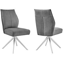 Armen Living Monarch Swivel Dining Chairs (Set of 2)